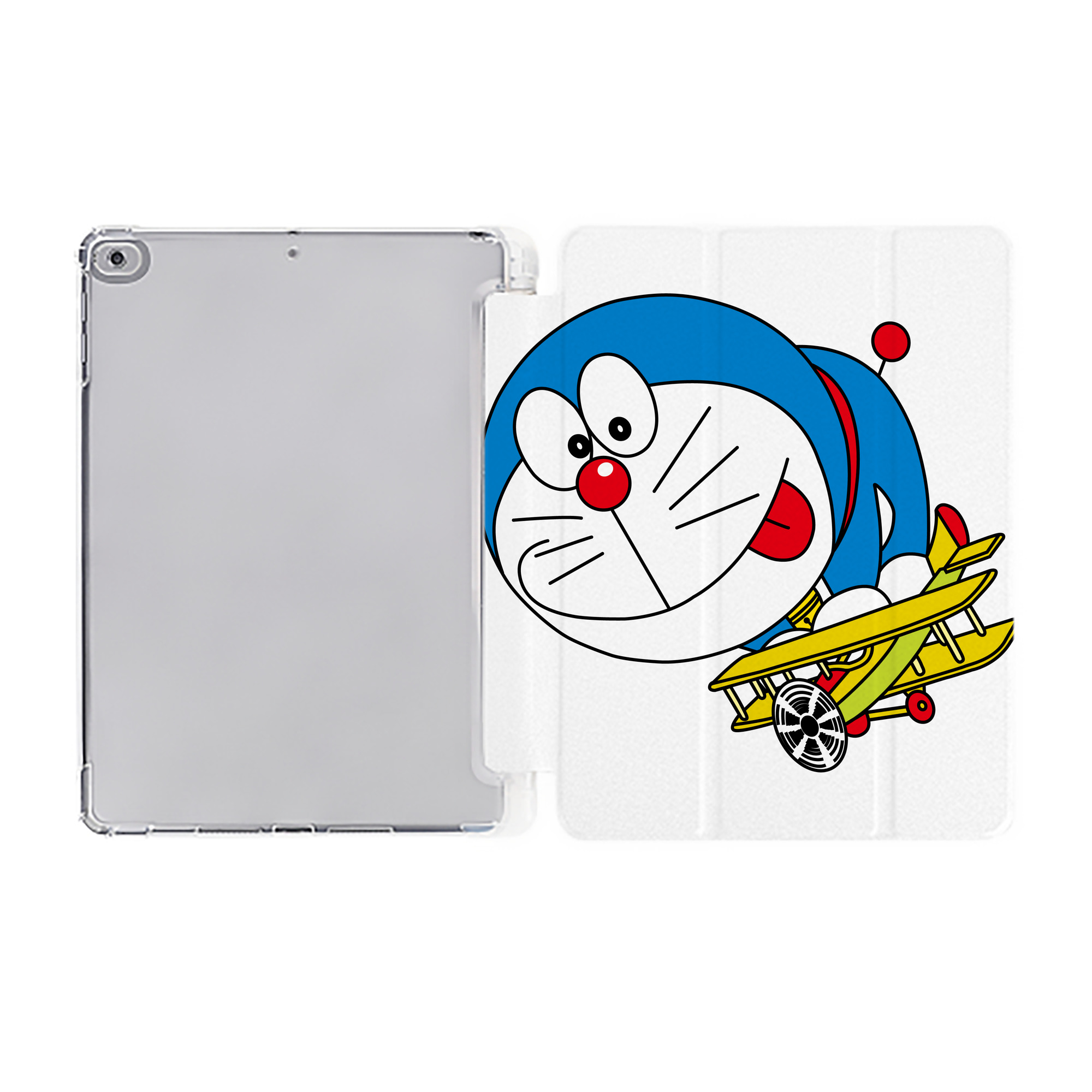 （画像用） ドラえもん Doraemon IPad ケース ペン収納付き 三つ折りスタンド PUレザー×シリコン 対応機種9.5/10.5/10.9インチ
